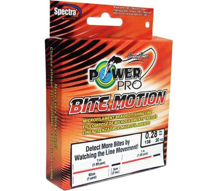 Шнур Power Pro Bite Motion 0.10 mm, 5 kg, 150 m оранжево-чорный (211-0005-0150-BM)