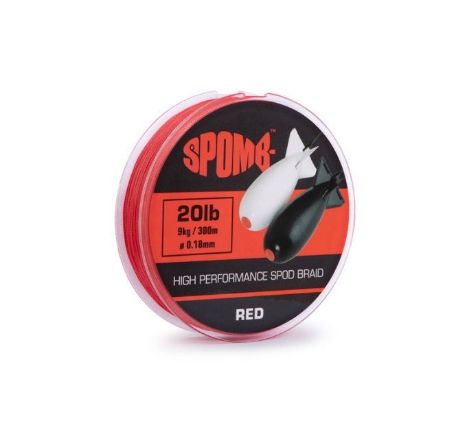 Spomb Braid 300m 9kg 20lb RED 0.18mm - Сподовий шнур