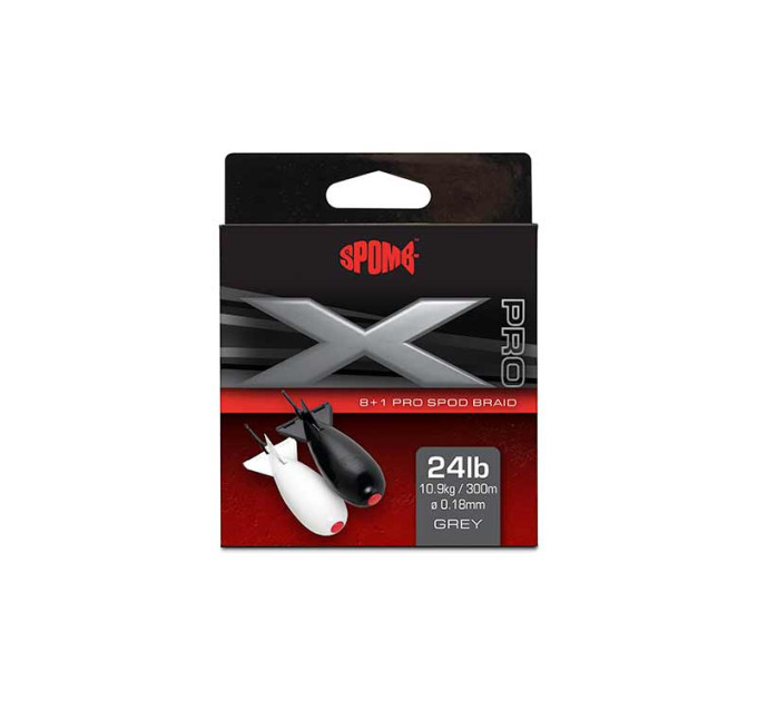 Spomb X Pro Braid Grey 8+1 0.18mm 24lbs 300m - Сподовый шнур