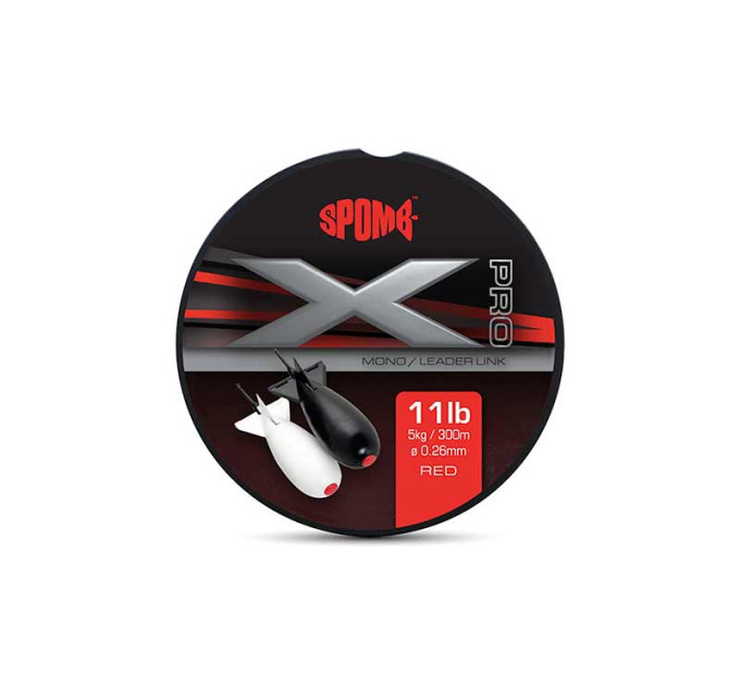 Spomb X Pro Mono 0.26mm/11lb x 300m RED - Сподова жилка