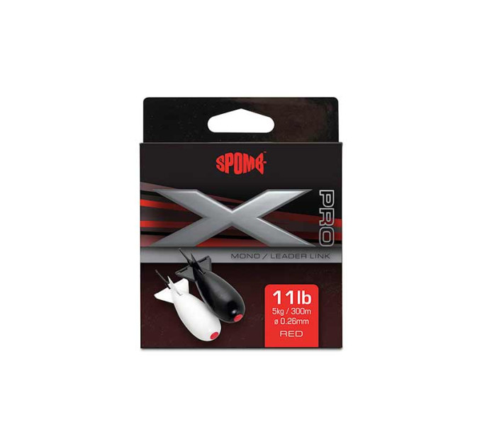 Spomb X Pro Mono 0.26mm/11lb x 300m RED - Сподова жилка