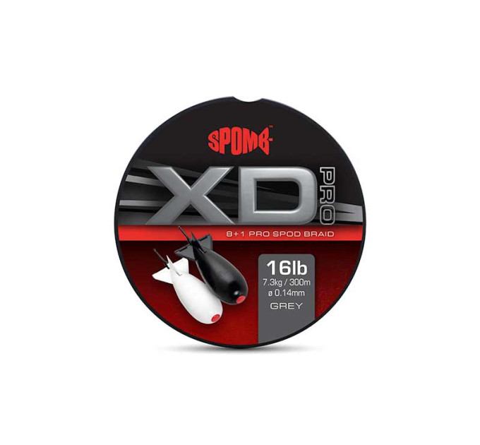 Spomb XD Pro Braid Grey 8+1 0.14mm 16lbs 300m - Сподовий шнур