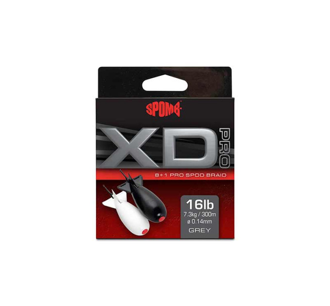Spomb XD Pro Braid Grey 8+1 0.14mm 16lbs 300m - Сподовий шнур