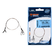 Повідець Ukrspin Orange Spinning плетений сталь AFW 1х19 25см 10кг(22lb)/0.3мм (2шт/уп)