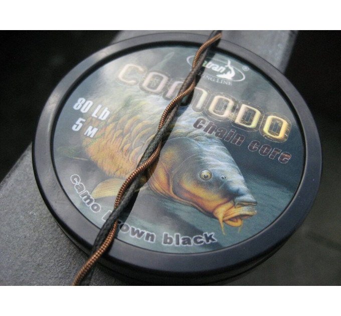 Лідкор Katran Chain Core Comodo 5m 80 lb Camo Brown Black