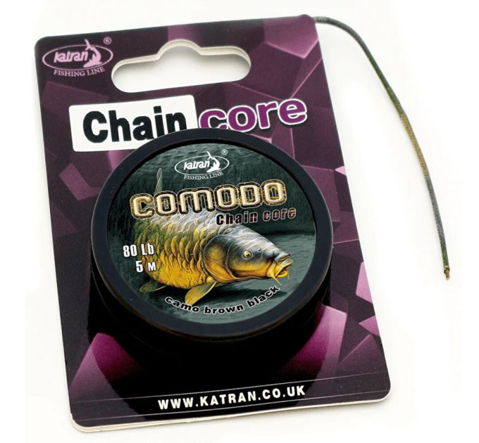 Лідкор Katran Chain Core Comodo 5m 80 lb Camo Brown Black