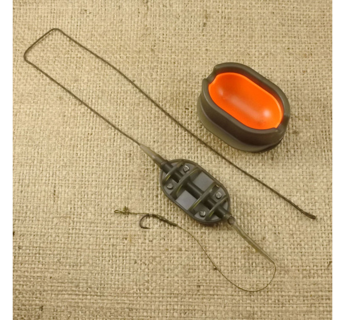 Оснащення коропове ORANGE #41/1 Classic Flat Method Leadcore + Mould, для бойлу, 60 гр, 1 шт
