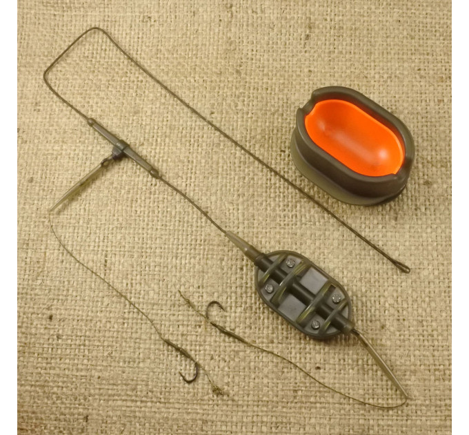 Оснащення коропове ORANGE #42/1 Classic Flat Method Leadcore + Mould, для бойлу, 30 гр, 1 шт
