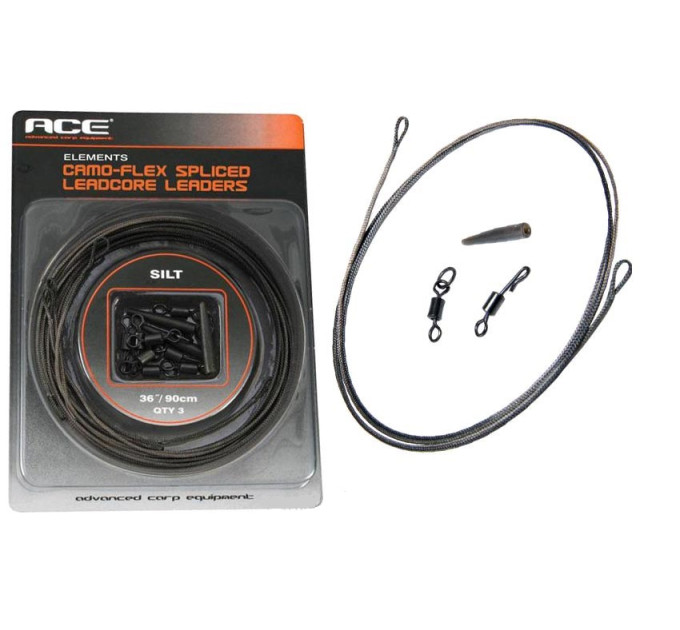 ACC016, Leadcore Spliced Leaders x 3, комплект Dynamite Baits