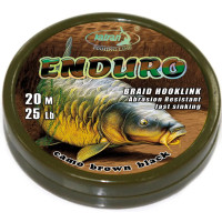 Повідцевий матеріал Katran Braided Hook Links Enduro 20m 25lb Camo Brown Black