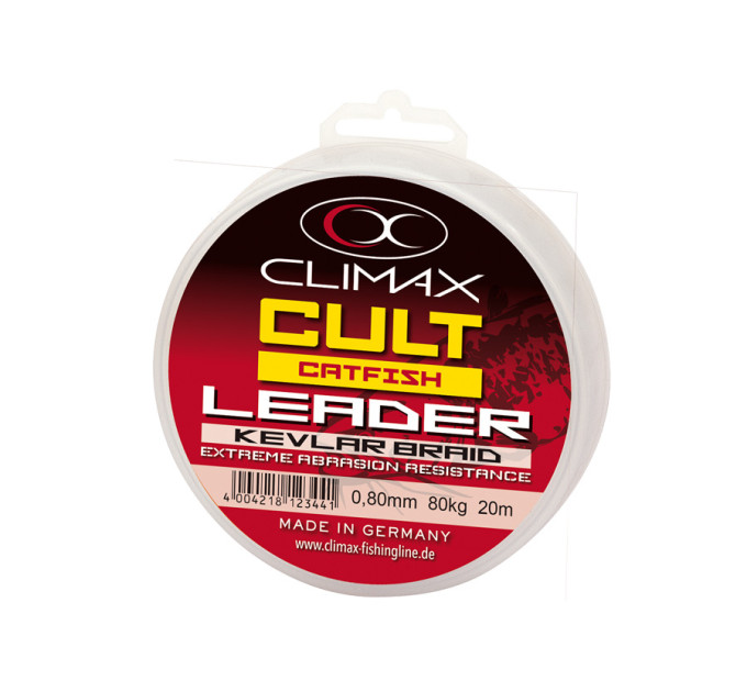 Поводковый материал Climax CULT Catfish Kevlar Leader 20 м 0.80 мм, 80 кг olive