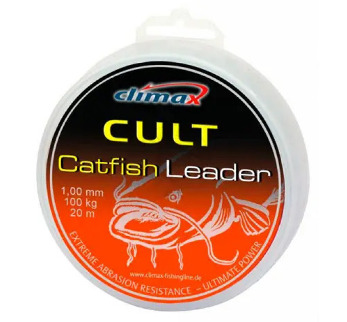 Поводковый материал Climax CULT Catfish Leader 20 м 1.00 мм, 100 кг grey