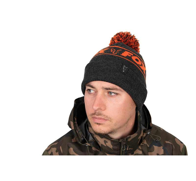 Fox шапка Collection Bobbles B/O черная/оранжевая CHH021
