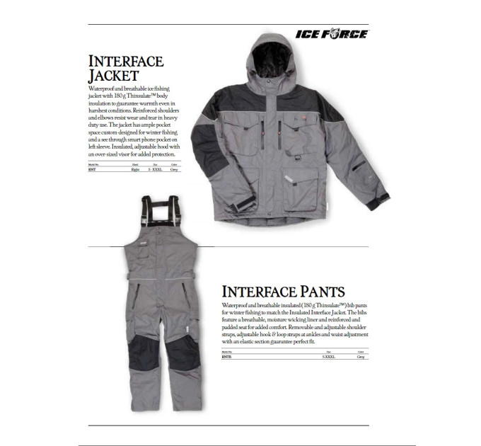 RNT-XL, Interface Ice Bib ветрозащитный/водонепроницаемый/ дышащий костюм RAPALA р. XL