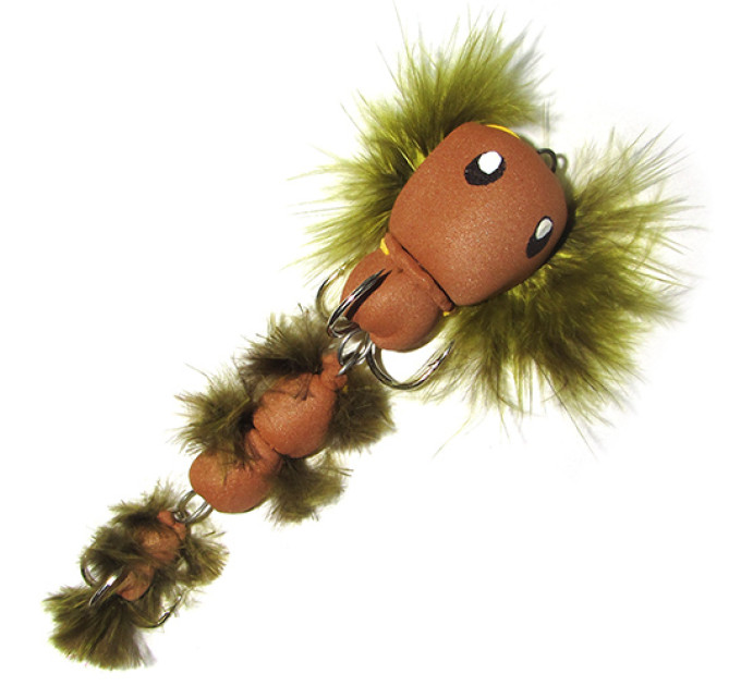 Мандула STRIKE Furry Tadpole (Пухнастий пуголовок) 10cm, 2/6 Brown-Yellow