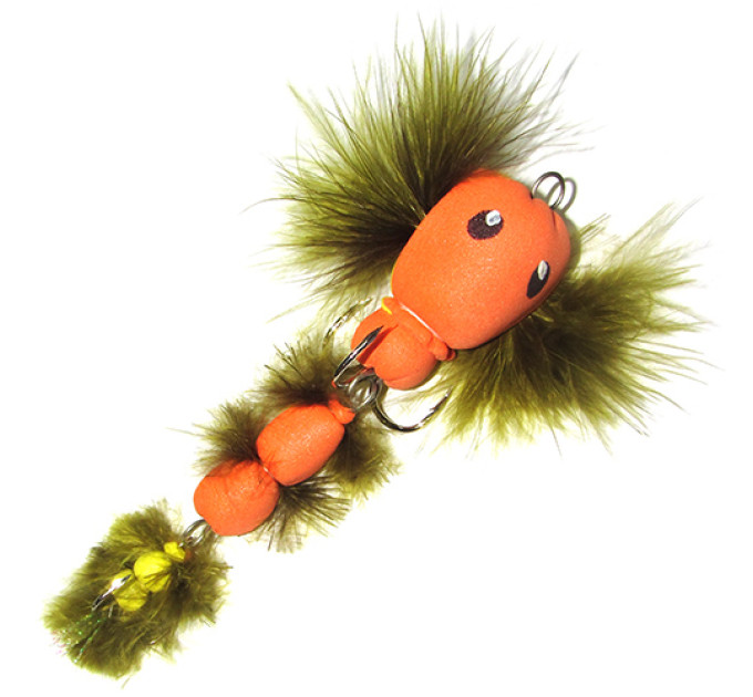Мандула STRIKE Furry Tadpole (Пухнастий пуголовок) 10cm, 2/6 Orange-Yellow