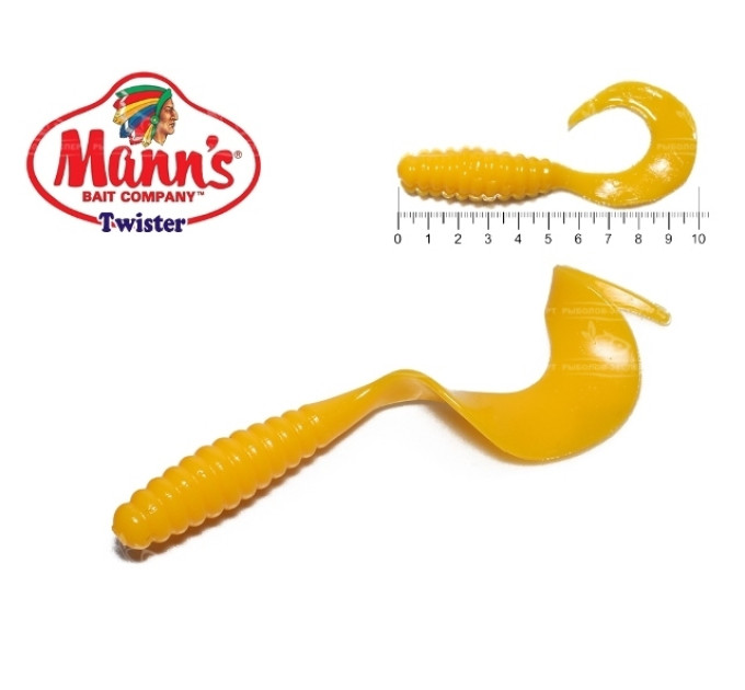 Силікон Mann's Twister M-041 Y жовтий 90мм