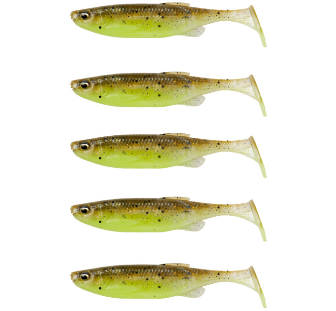 Силикон Savage Gear Fat Minnow T-Tail 90mm 7.0g Green Pearl Yellow (5 шт/уп)