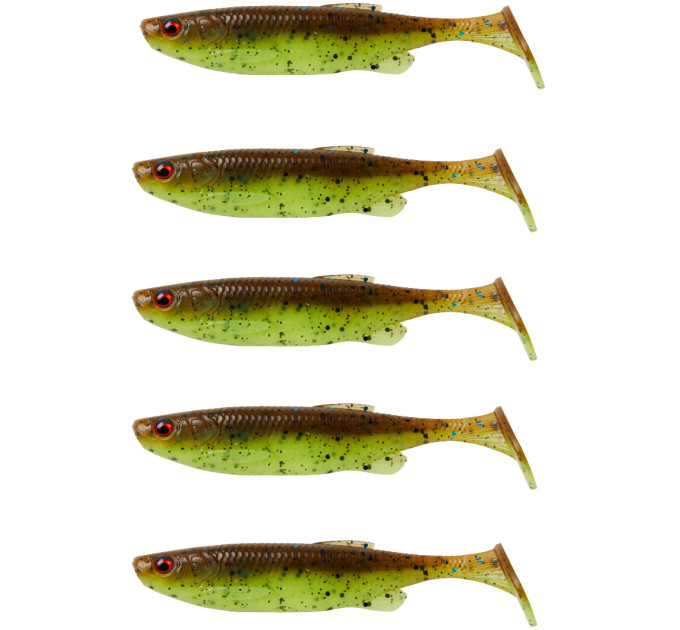 Силикон Savage Gear Fat Minnow T-Tail 75mm 5.0g Chartreuse Pumpkin (5 шт/уп)