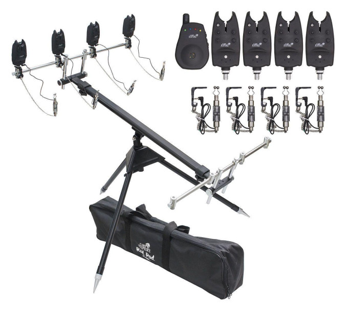 Комплект Energofish Carp Expert Digital Combo 4 (Rod Pod, 4 сигнализатора с пейждером, 4 свингера)