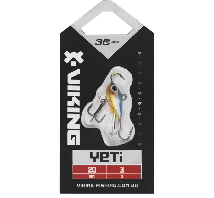 Балансир Viking Fishing Yeti Ice Jig 20mm 3.0g #26 Chrome Minnow