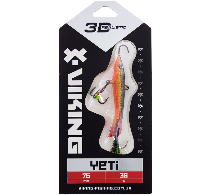 Балансир Viking Fishing Yeti Ice Jig 75mm 36.0g #10 Golden Dark