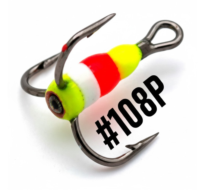 Тройник MUSTAD №10 3D глаз фосфор 108P