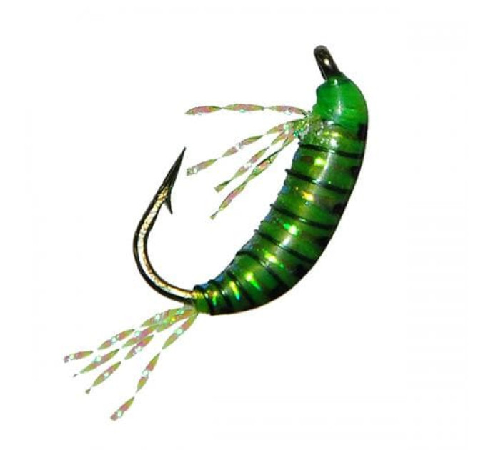Мормишка STRIKE бокоплав UV Shrimp Vakcina - Green [Зелена] (#10, 0,2г, 1,4см)