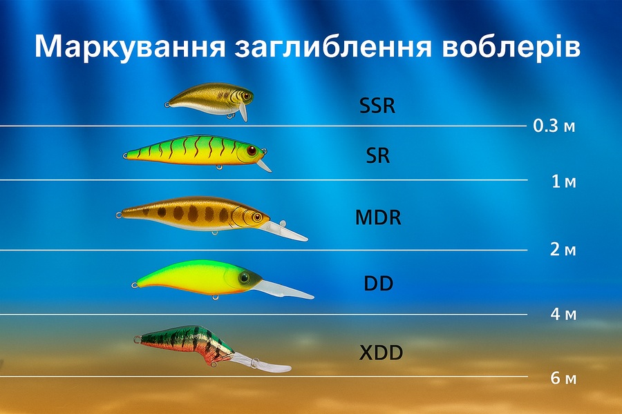 Схема занурення воблерів
